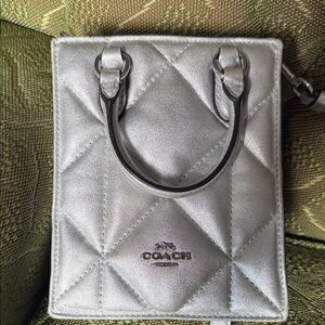 Coach Metallic Silver Mini Bag